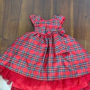 Vibrant Plaid Dress with Bow